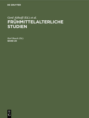 cover image of Frühmittelalterliche Studien. Band 20